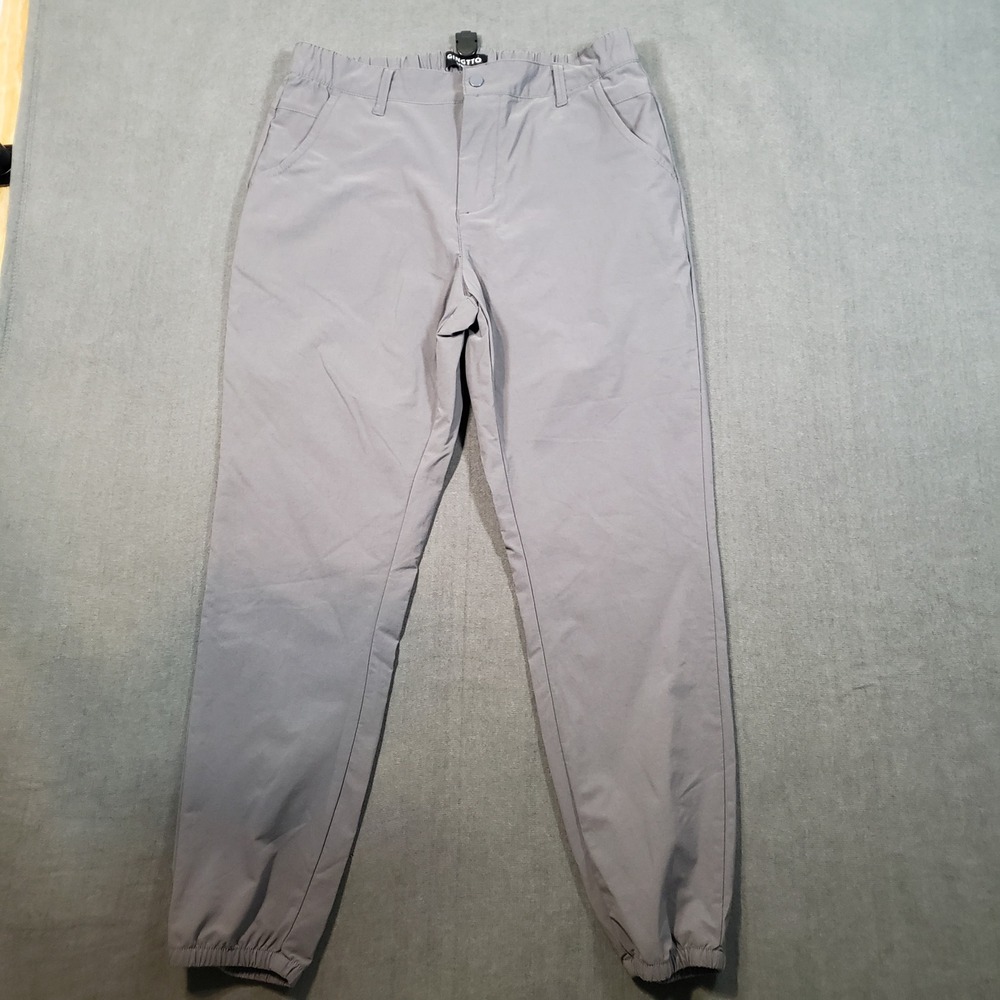 Gingtto Jogger Pants Mens 34 Gray Tech Stretch Golf Tapered Chino 34W 28L